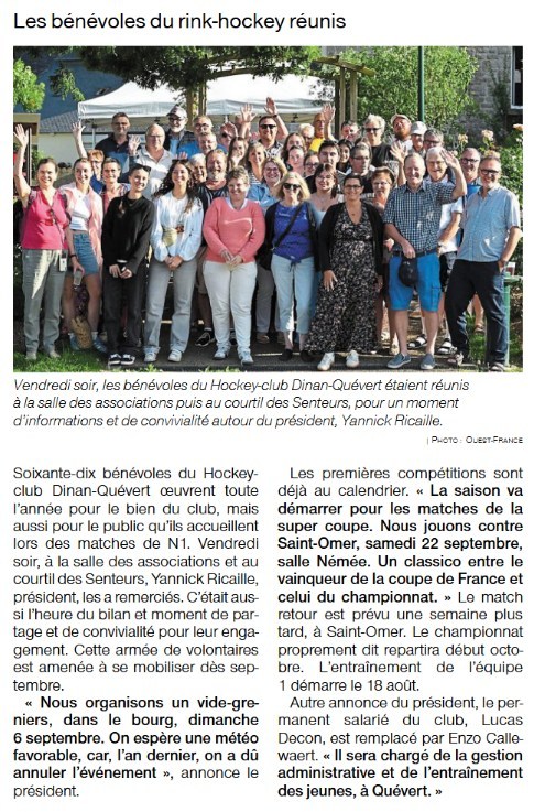 Les bénévoles du rink-hockey réunis
